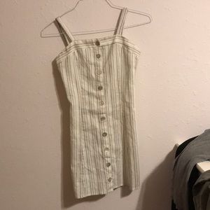 Cream and blue striped dress